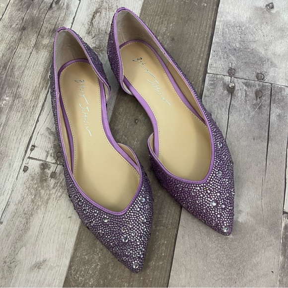 Betsey Johnson Remy Flat Pointed Toe Embellished Size 6 1/2 M Purple - Picture 8 of 12